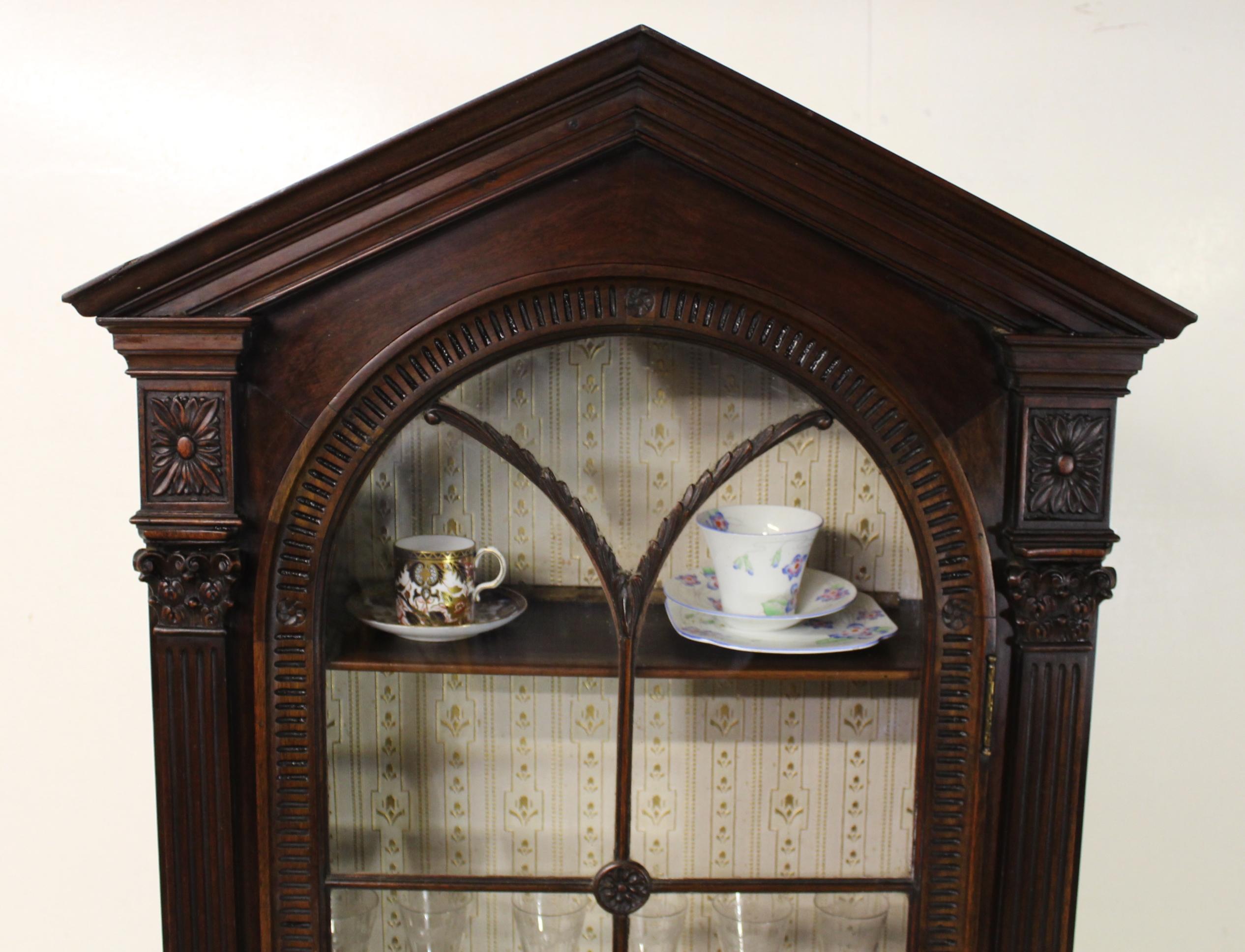 Edwardian Period Adams Style Slender Mahogany Bookcase For Sale 6