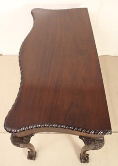 Edwardian Period Chippendale Style Serpentine Shaped Mahogany Side Table
