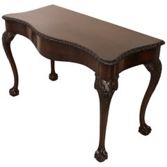 Edwardian Period Chippendale Style Serpentine Shaped Mahogany Side Table