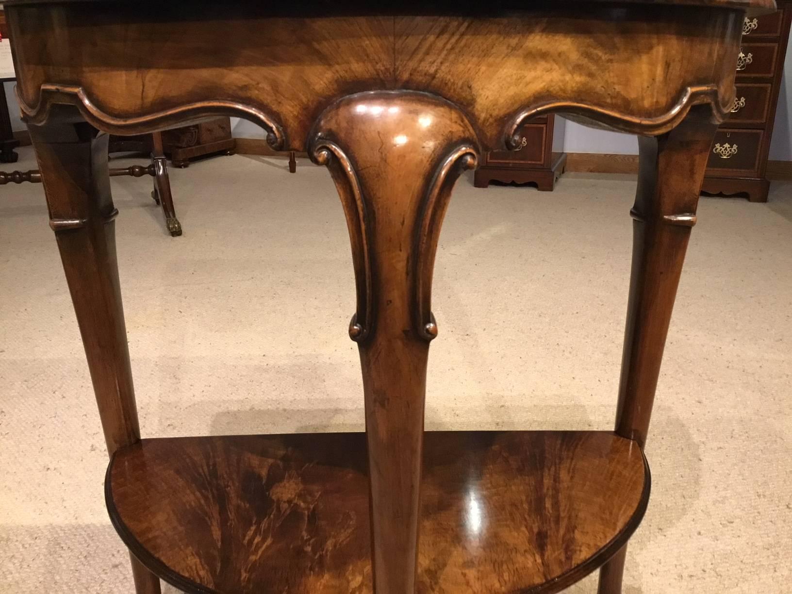 Early 20th Century Edwardian Period Figured Walnut Queen Anne Style Side Table