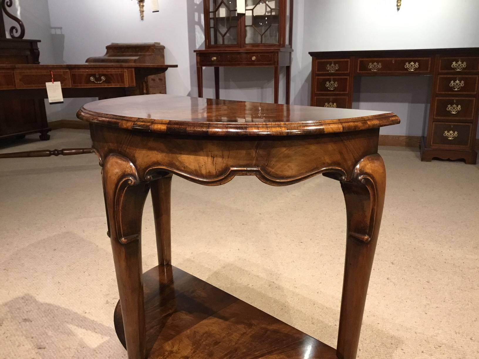 Edwardian Period Figured Walnut Queen Anne Style Side Table 1
