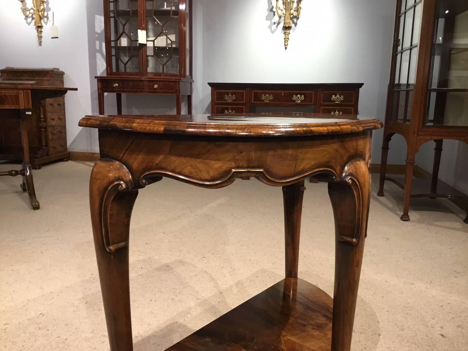 Edwardian Period Figured Walnut Queen Anne Style Side Table 3