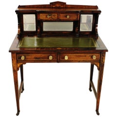 Antique Edwardian Period Inlaid Rosewood Bonheur Du Jour