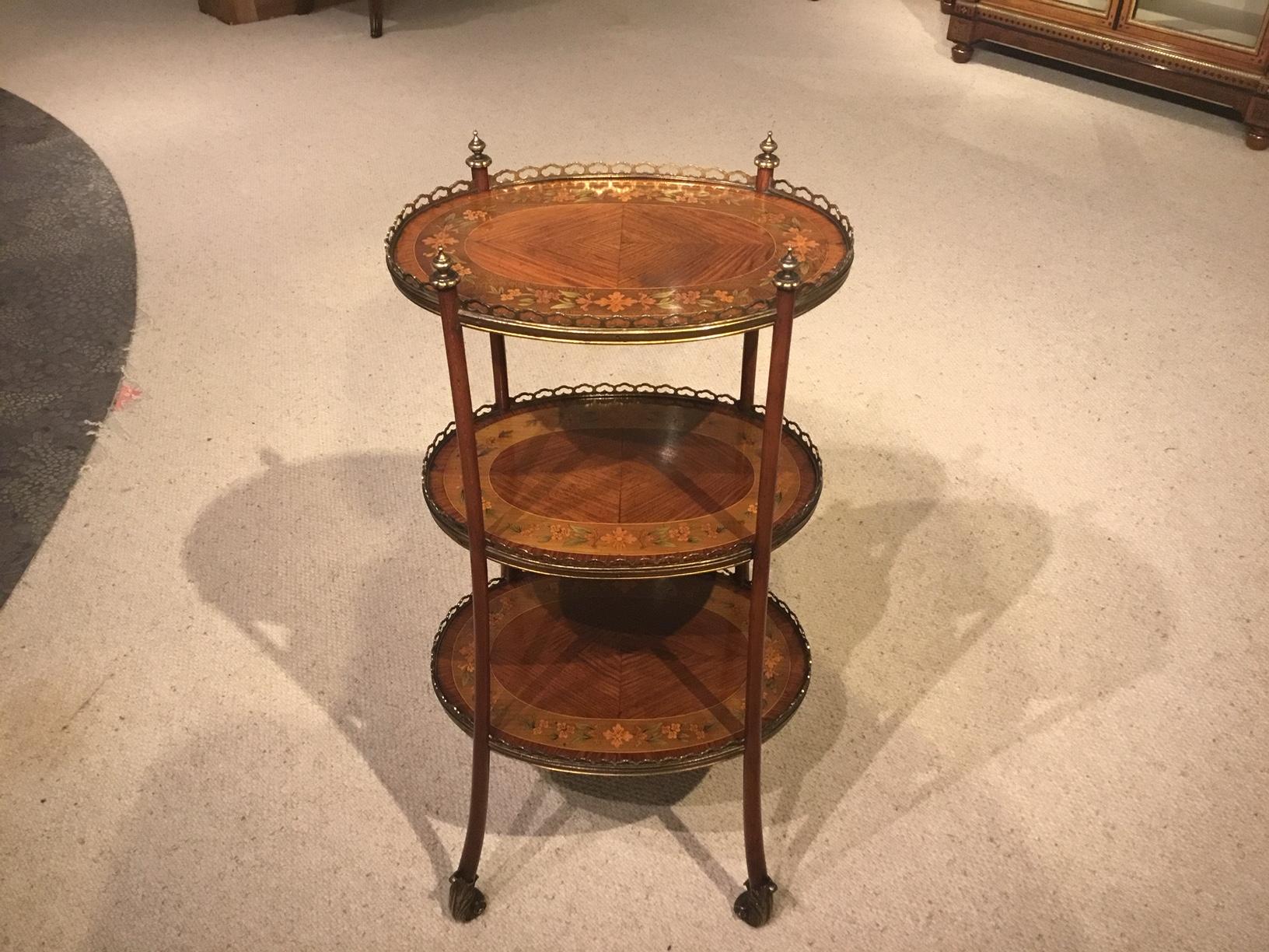 Edwardian Period Kingwood, Sycamore and Marquetry Inlaid Étagère For Sale 7