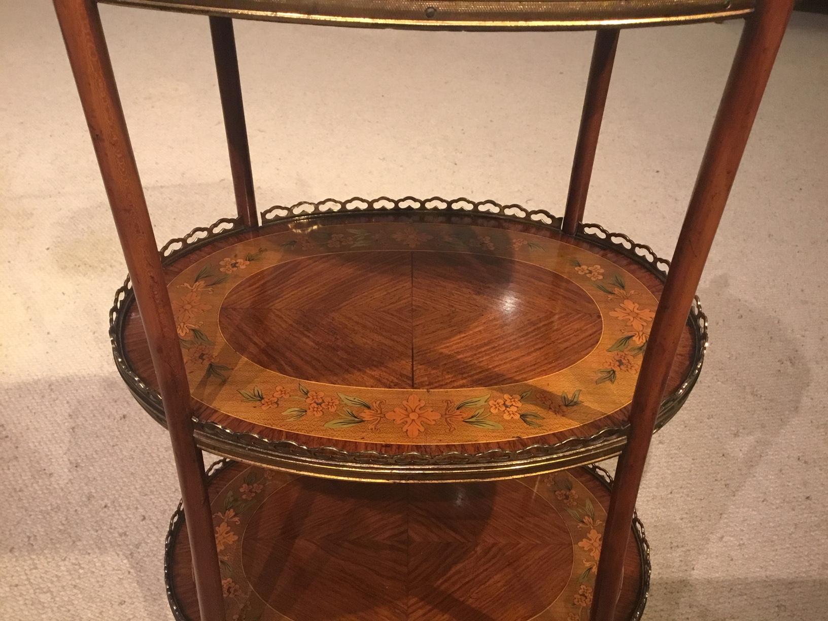 Edwardian Period Kingwood, Sycamore and Marquetry Inlaid Étagère For Sale 4