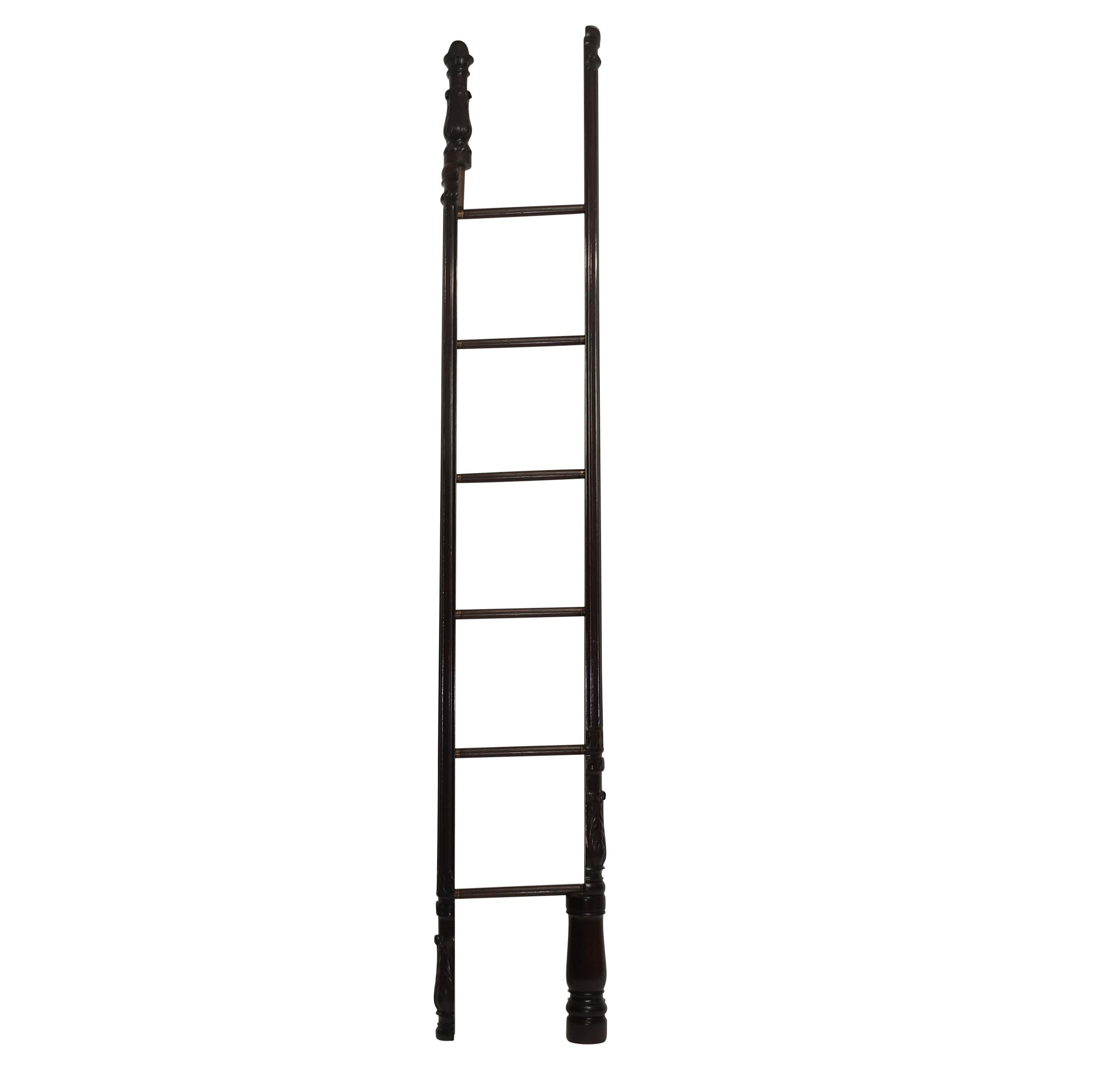 Edwardian Period Mahogany Folding Library Ladder, American