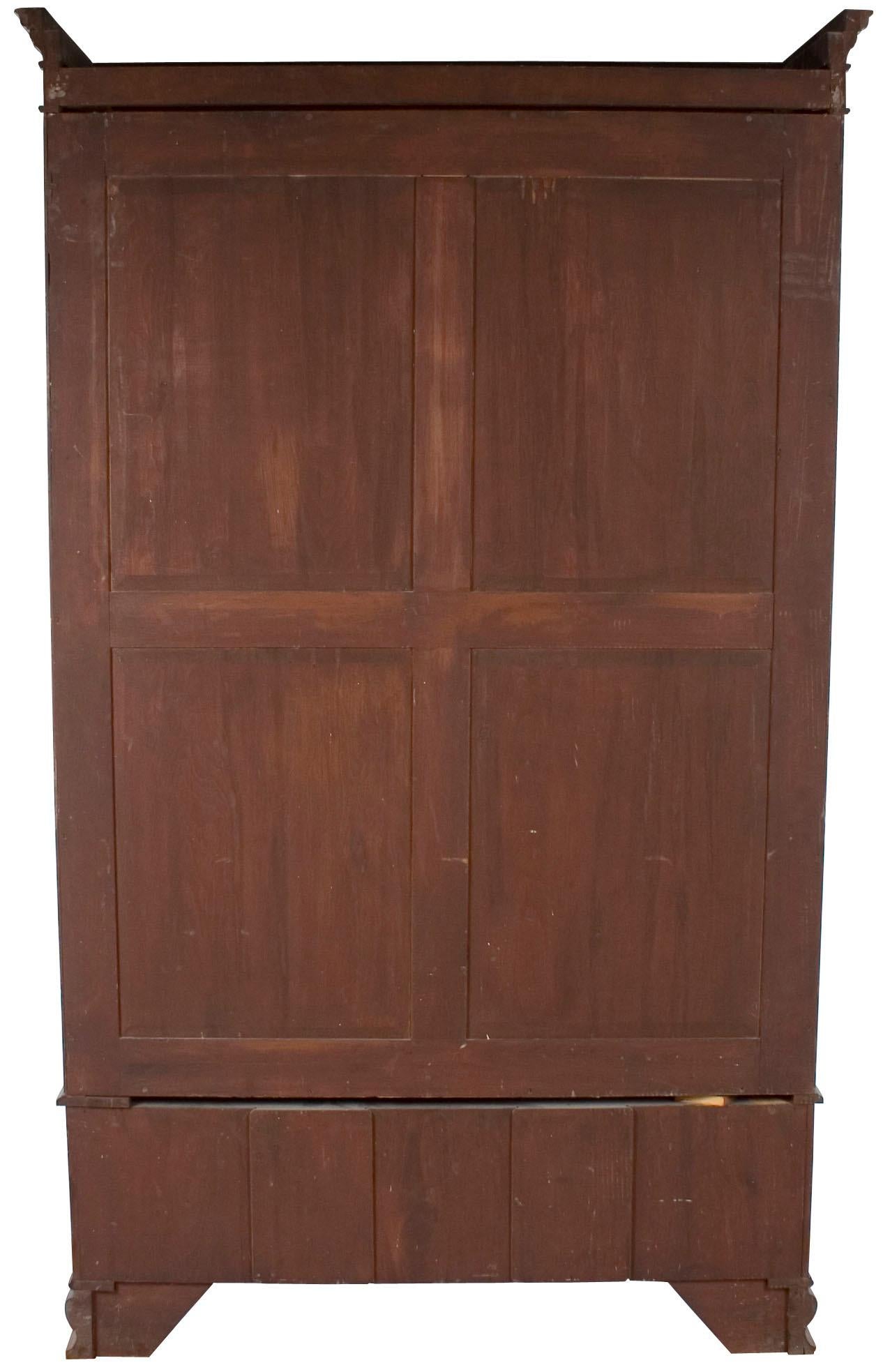 Mahogany Edwardian Period Mirror Door Wardrobe Armoire Closet For Sale