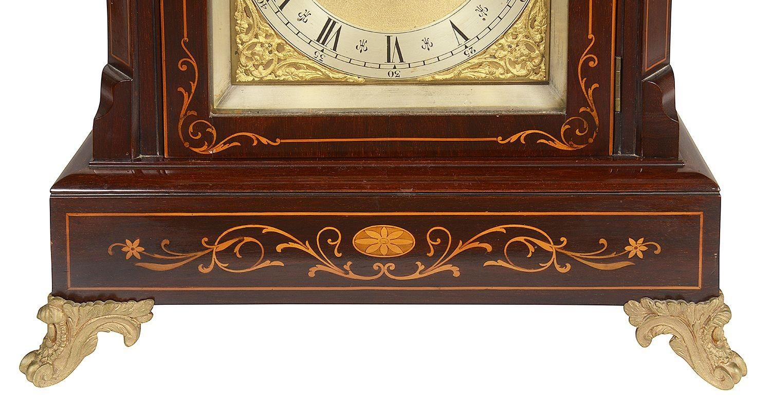 Inlay Edwardian Period Musical Bracket Clock