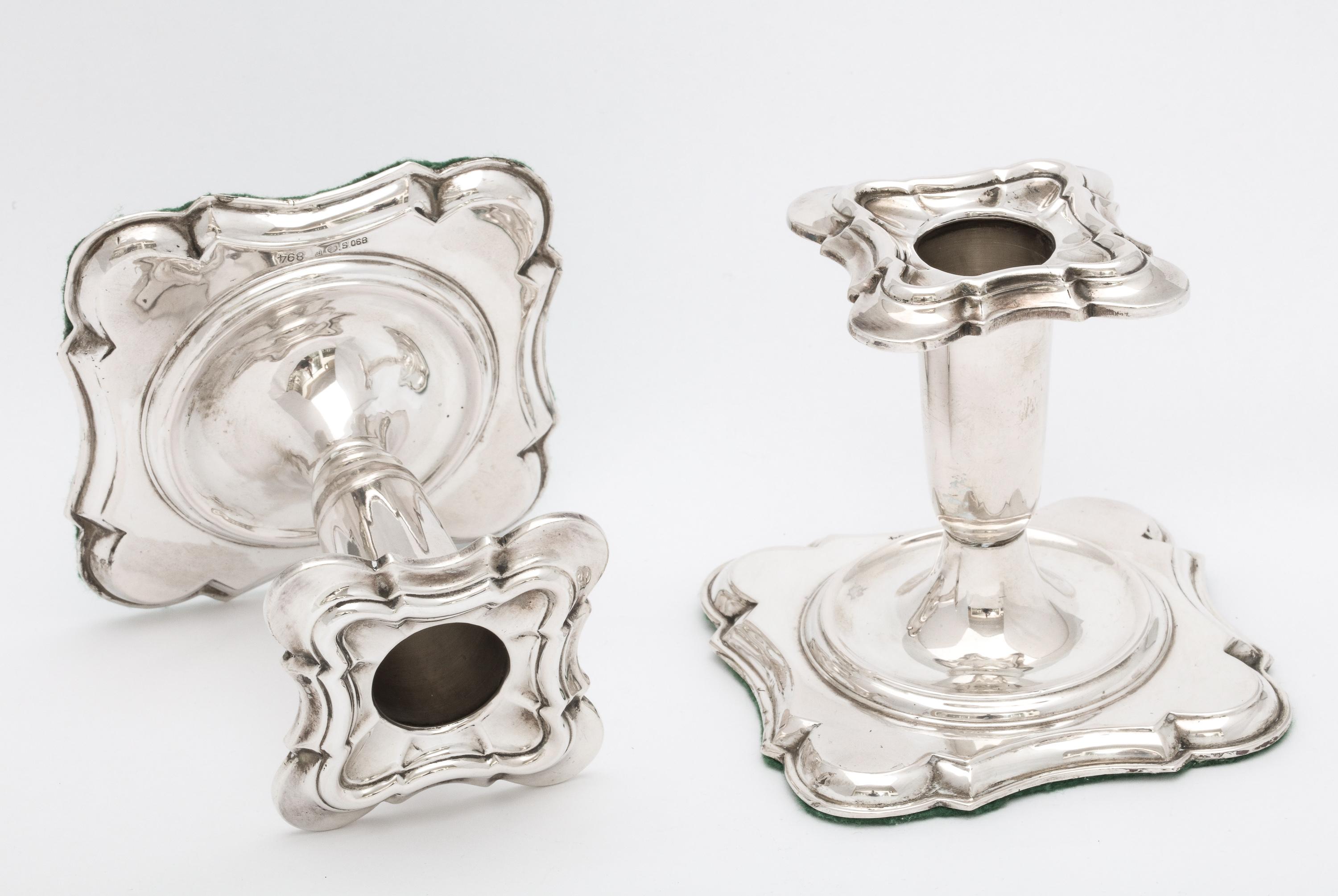 Edwardian Period Pair of Continental Silver '.830' Norwegian Candlesticks 7