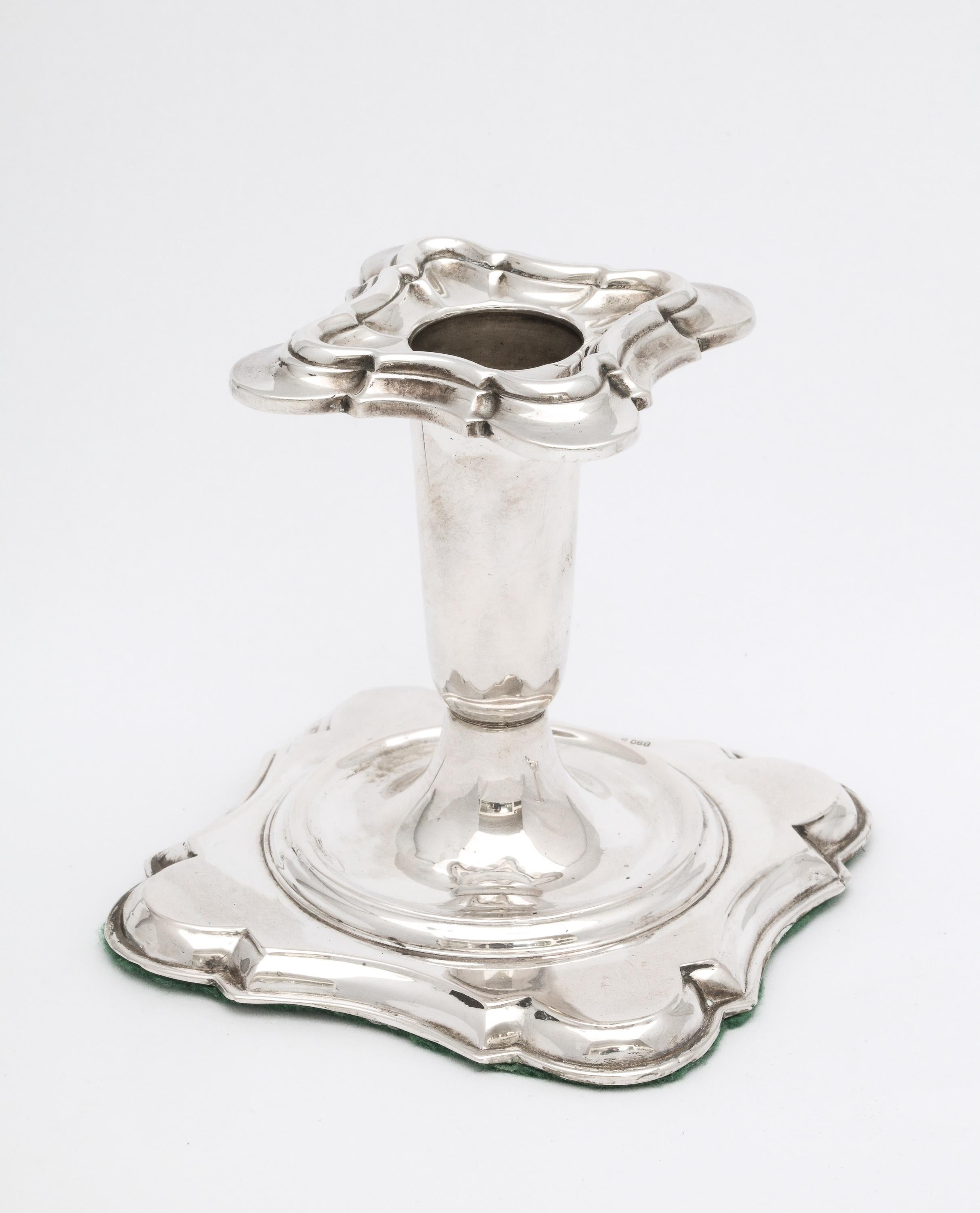 Early 20th Century Edwardian Period Pair of Continental Silver '.830' Norwegian Candlesticks