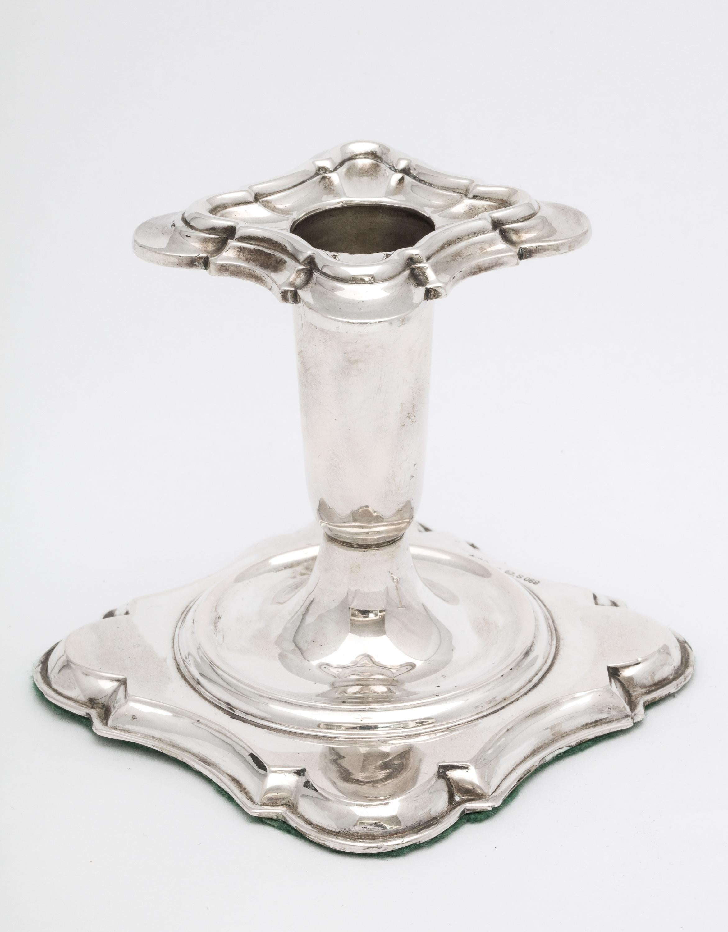 Sterling Silver Edwardian Period Pair of Continental Silver '.830' Norwegian Candlesticks