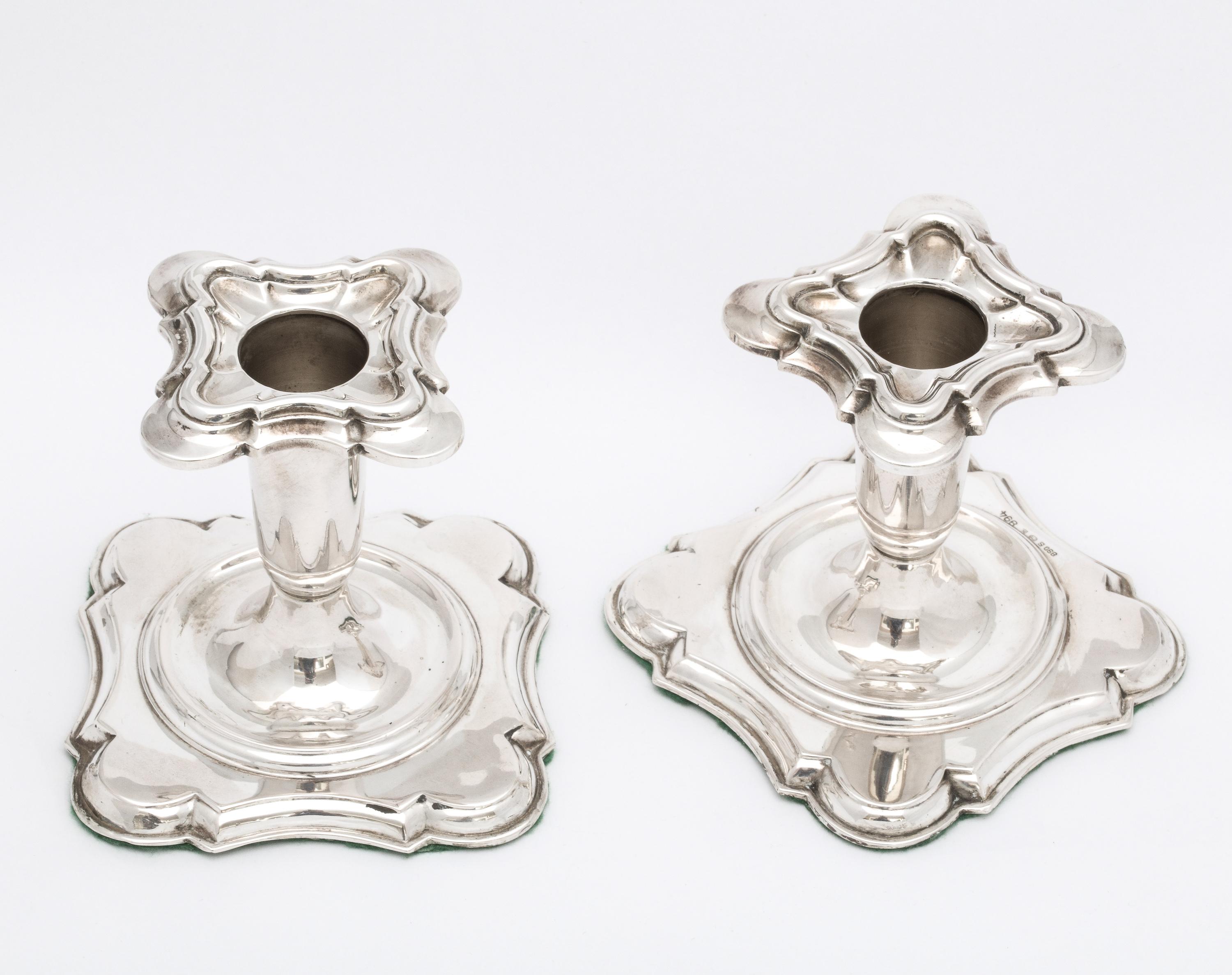 Edwardian Period Pair of Continental Silver '.830' Norwegian Candlesticks 4