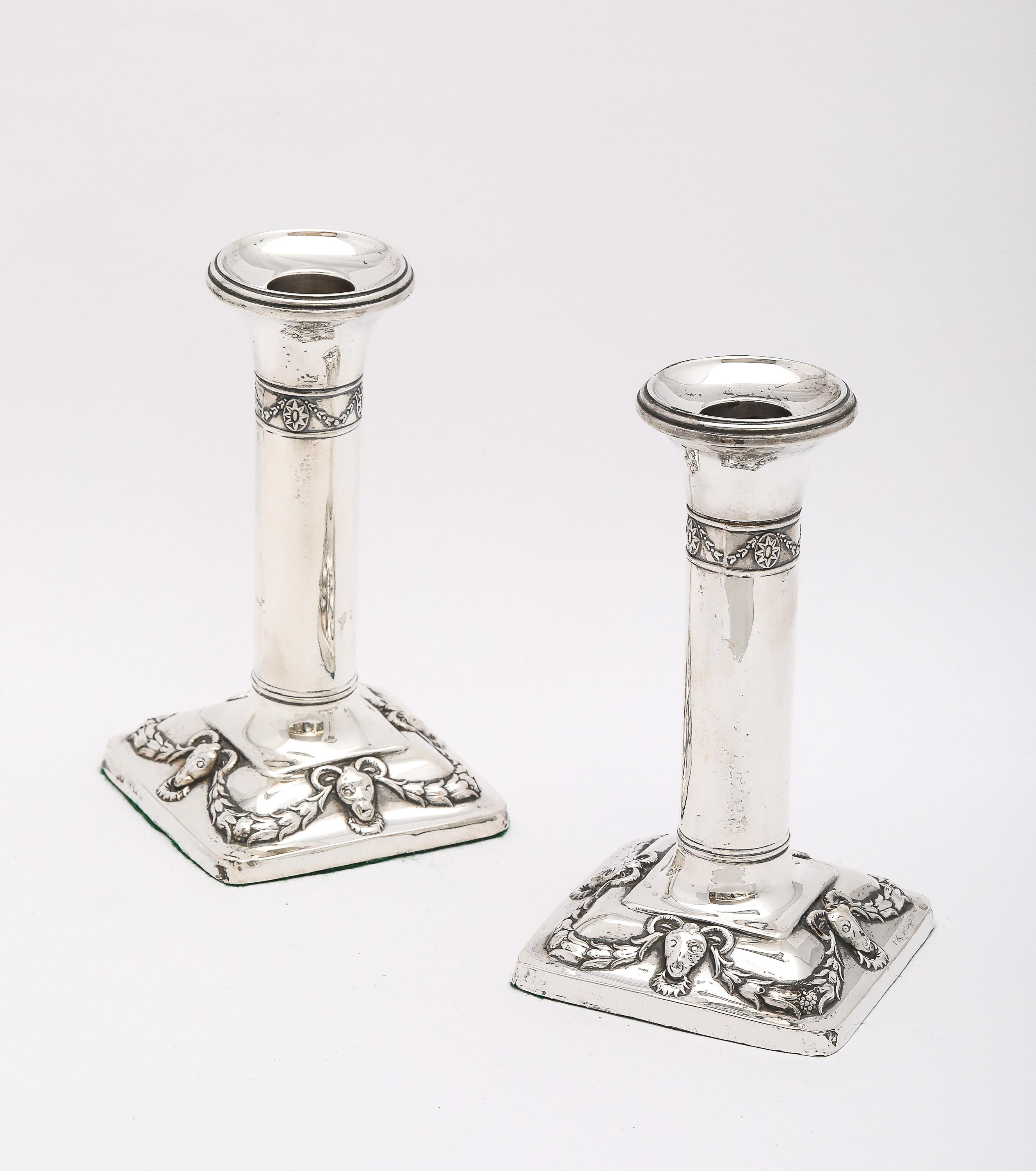 Edwardian Period  Pair of Sterling Silver Neoclassical-Style Candlesticks 7