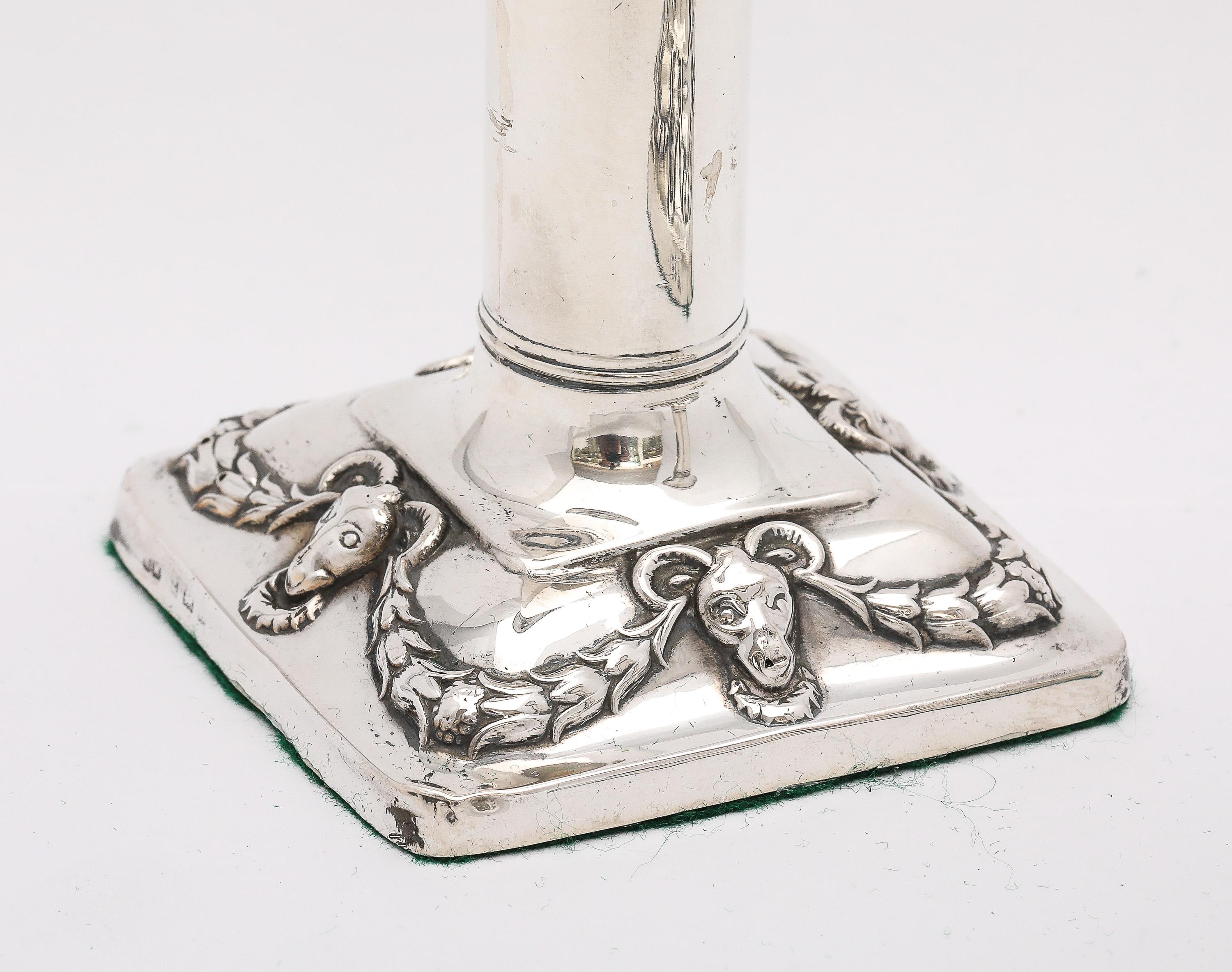 Edwardian Period  Pair of Sterling Silver Neoclassical-Style Candlesticks 9