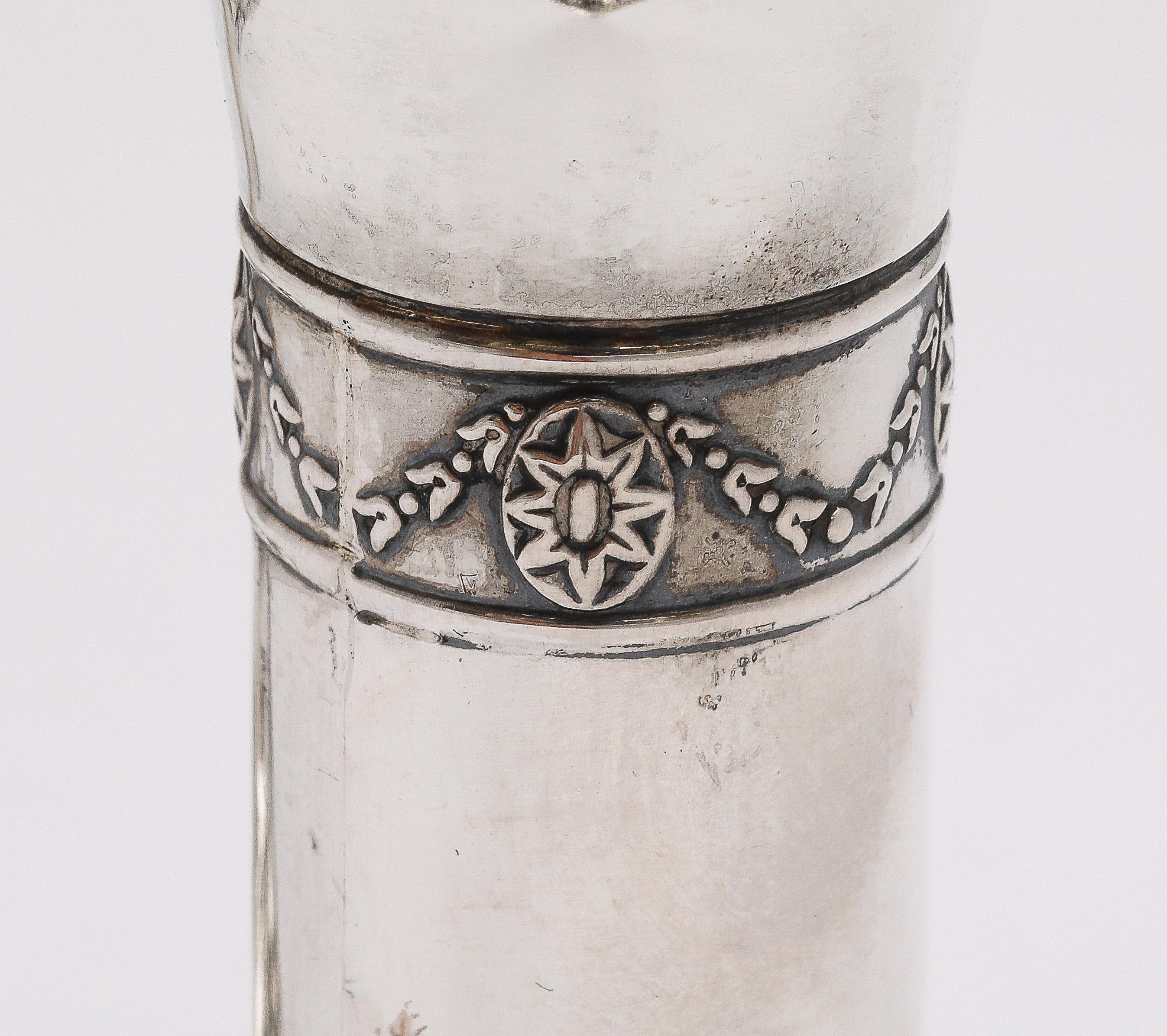 Edwardian Period  Pair of Sterling Silver Neoclassical-Style Candlesticks 12