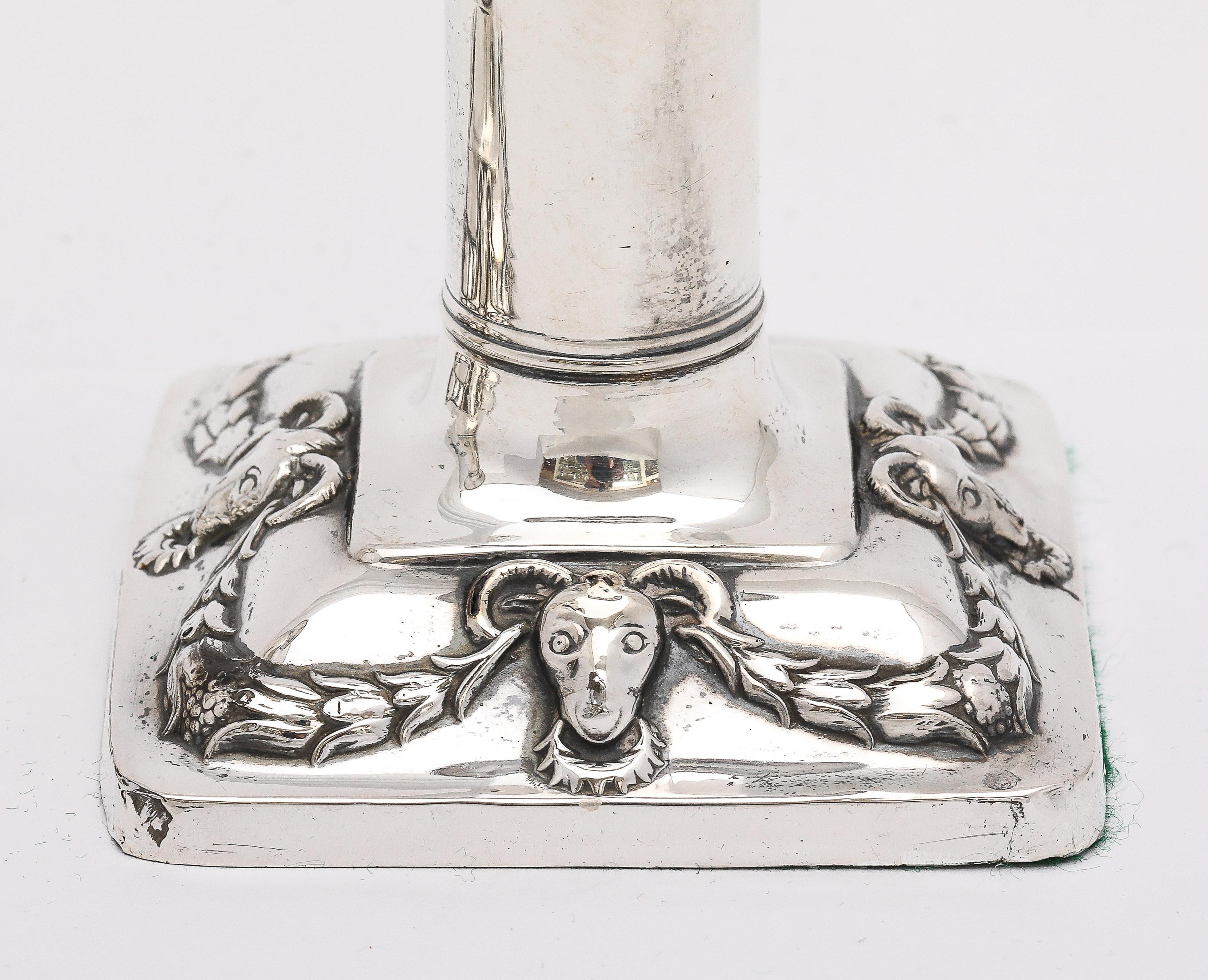Edwardian Period  Pair of Sterling Silver Neoclassical-Style Candlesticks 1
