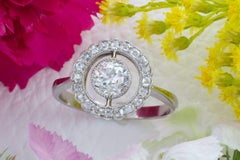 Edwardian period platinum target ring with old cut diamonds
