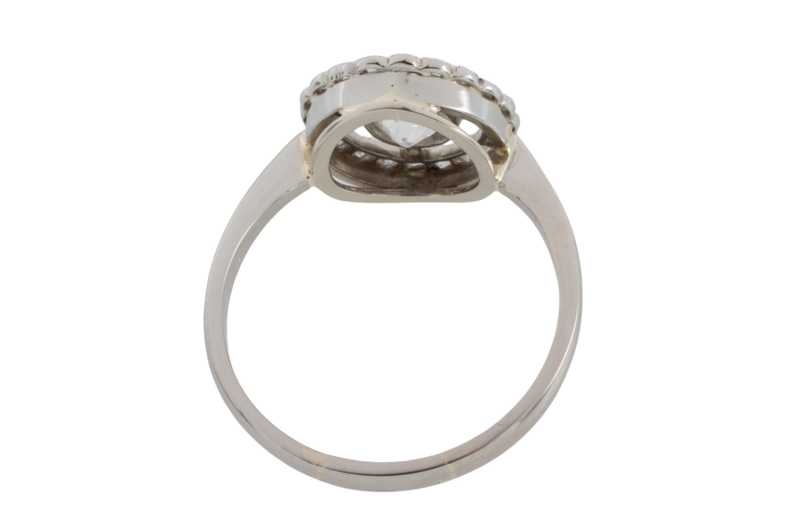 Edwardian period platinum target ring with old cut diamonds For Sale 1