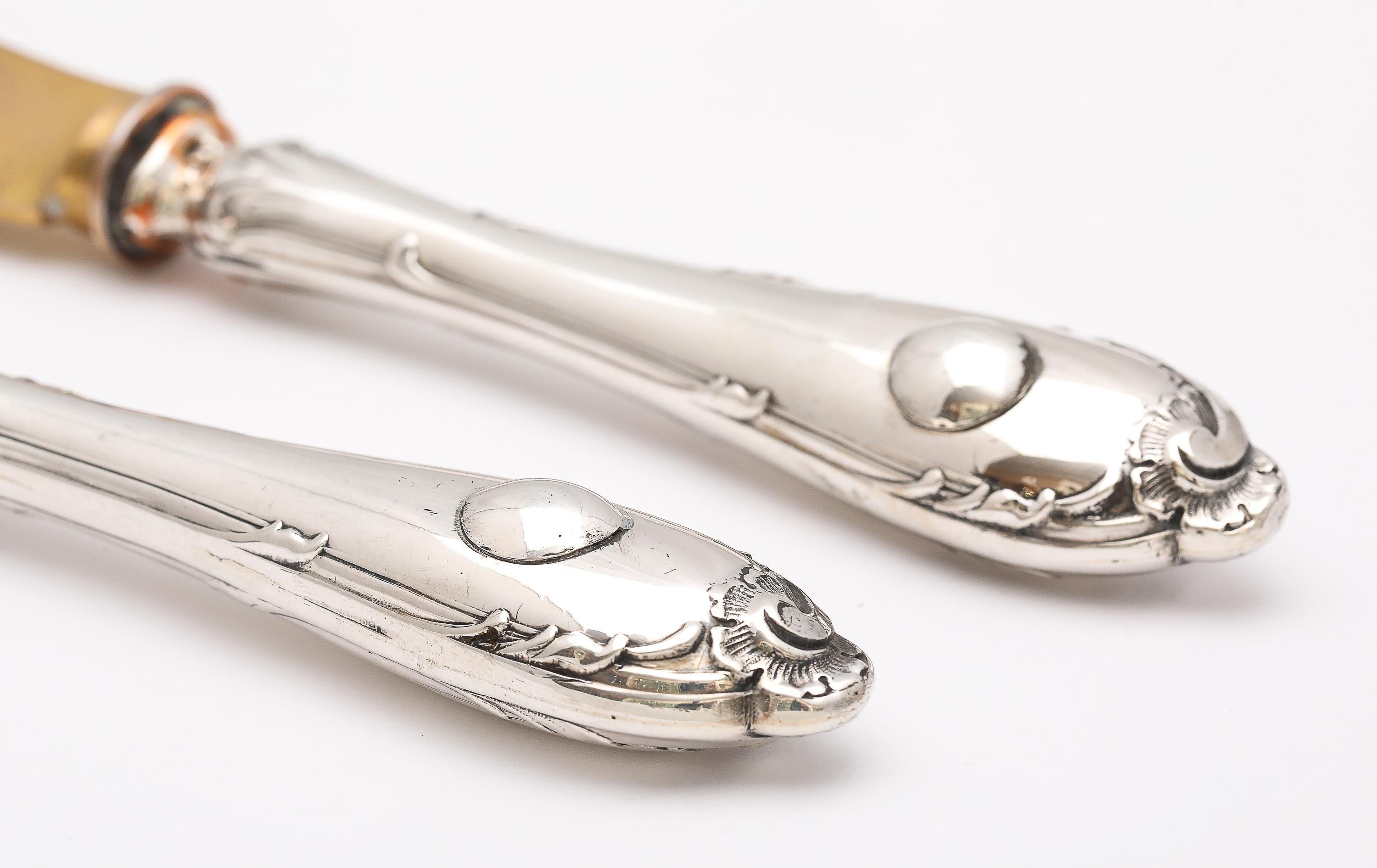 Edwardian Period Russian Silver (.840)- Mounted Fish Serving Set -Service for 12 For Sale 4
