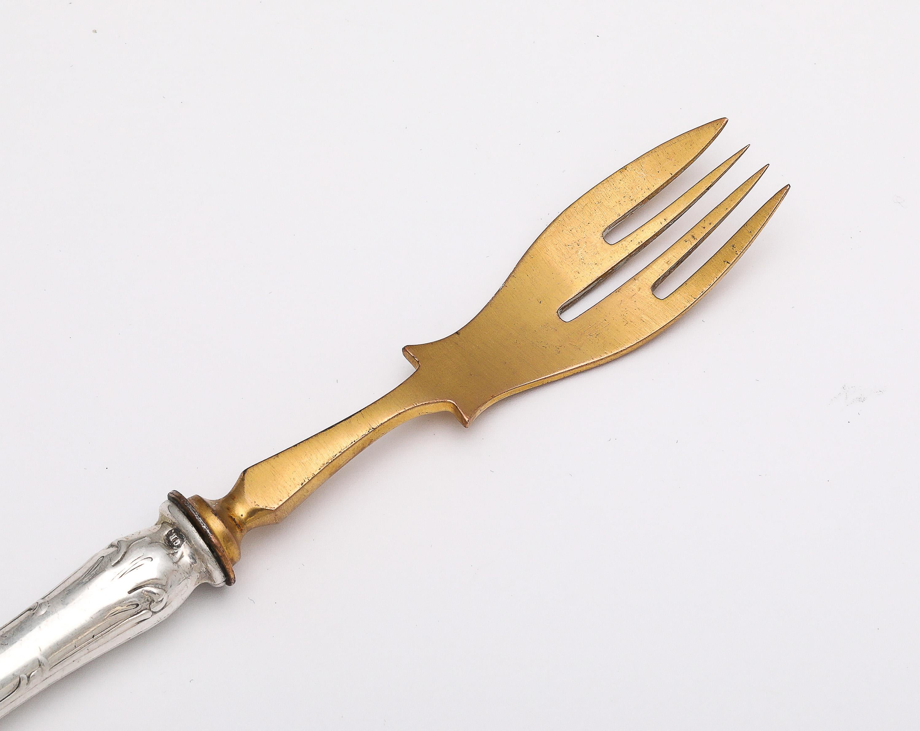 Edwardian Period Russian Silver (.840)- Mounted Fish Serving Set -Service for 12 For Sale 8