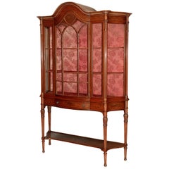Edwardian Period Sheraton Revival Satinwood Display Cabinet