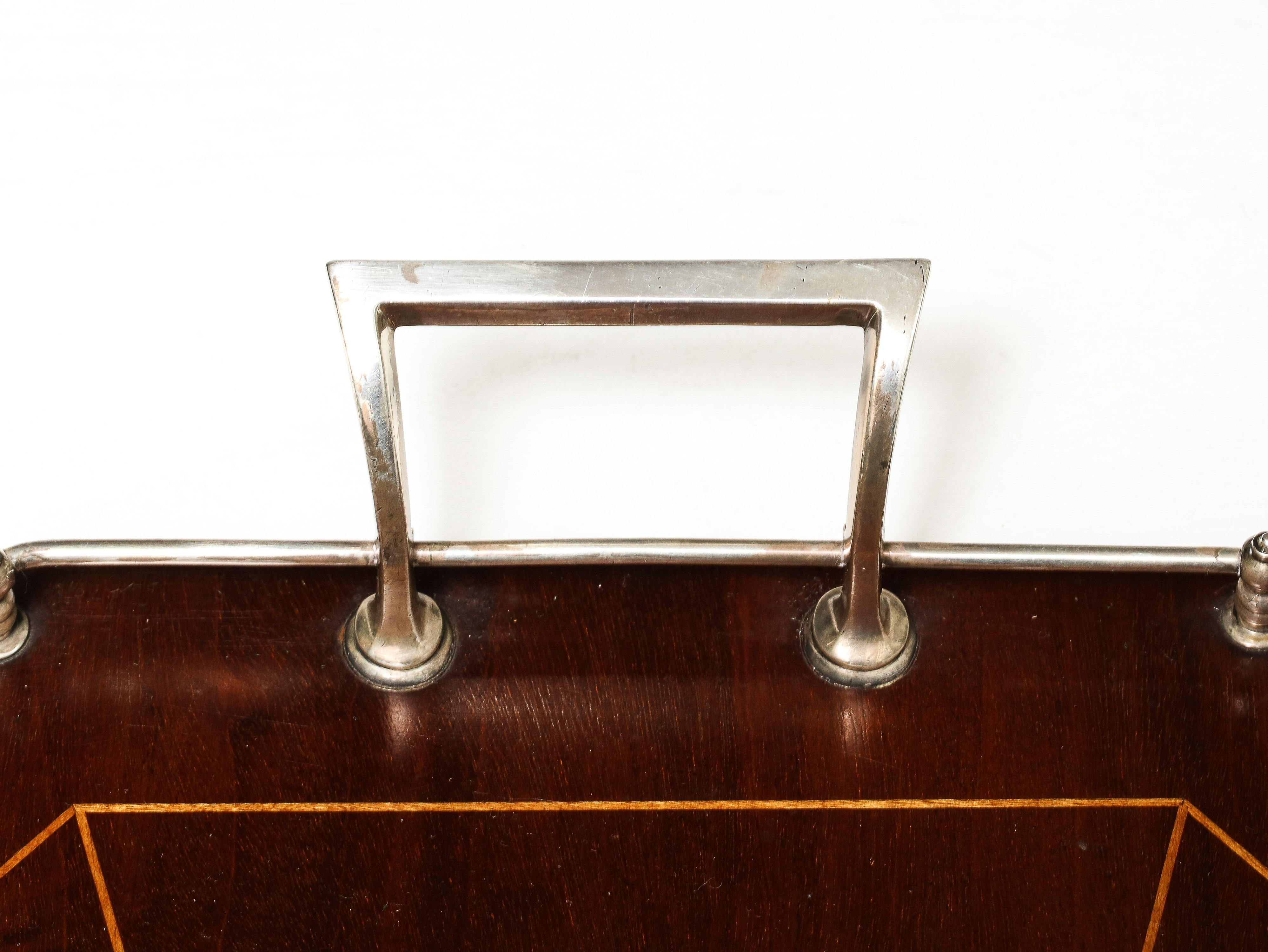 Plateau de galerie d'époque édouardienne de style Sheraton monté sur argent sterling en vente 3