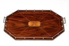 Vassoio da galleria in argento massiccio in stile Sheraton del periodo edoardiano