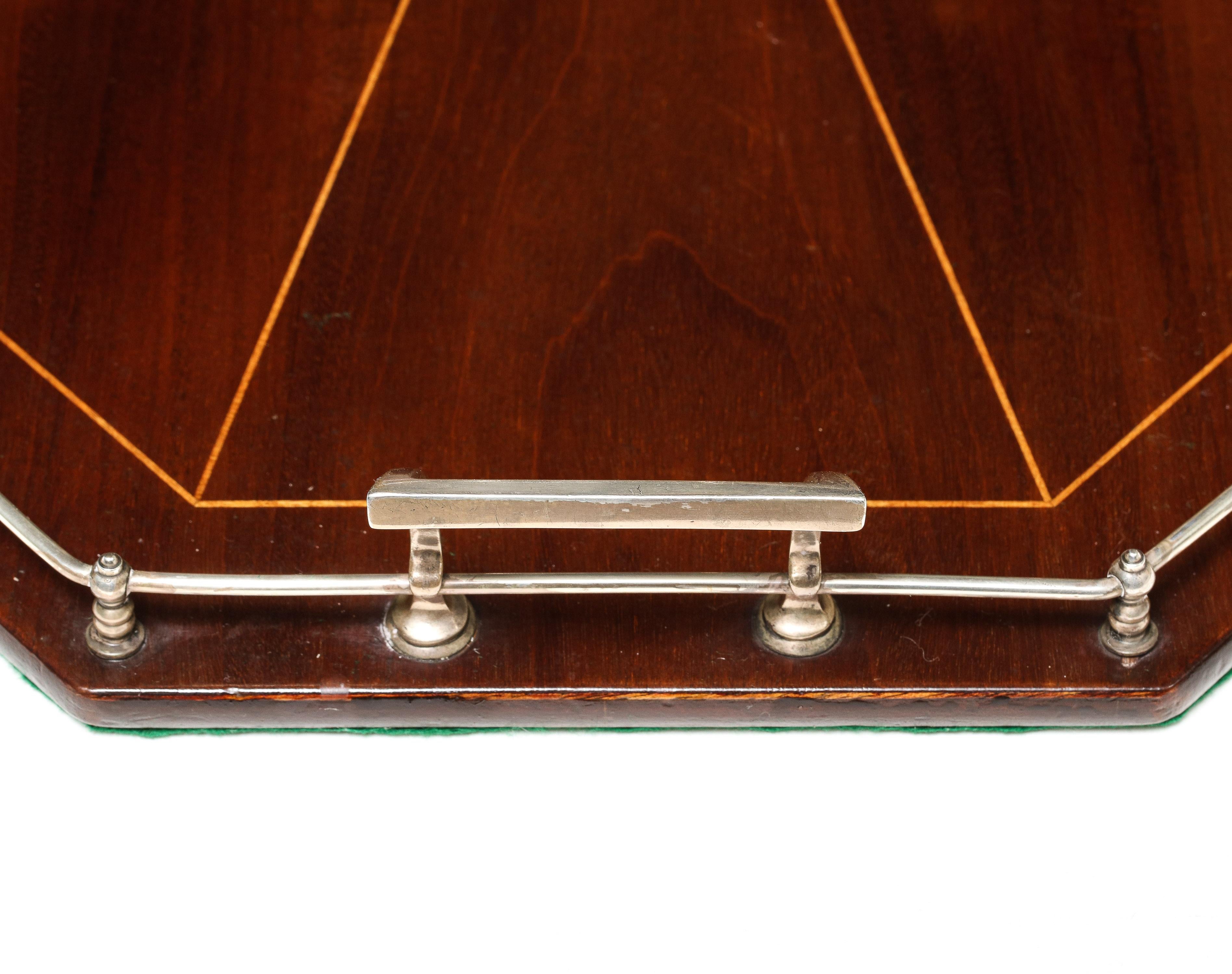 Plateau de galerie d'époque édouardienne de style Sheraton monté sur argent sterling en vente 2