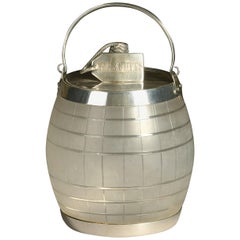 Edwardian Period Silver Plated and Glass Biscuit Barrel