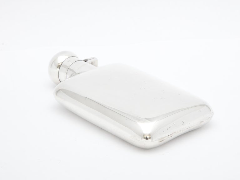 Edwardian Period Sterling Silver Flask with Hinged Lid For Sale 5