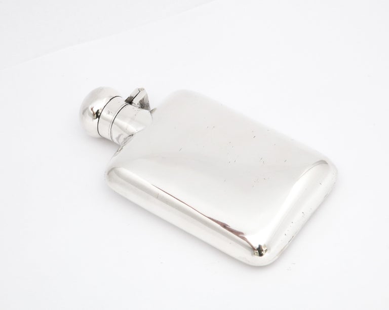 Edwardian Period Sterling Silver Flask with Hinged Lid For Sale 6
