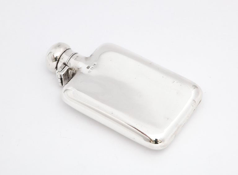 Edwardian Period Sterling Silver Flask with Hinged Lid For Sale 7