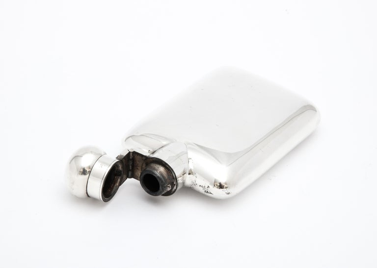 Edwardian Period Sterling Silver Flask with Hinged Lid For Sale 8
