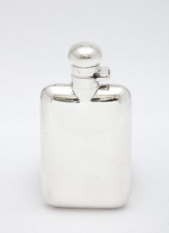 Flacon en argent sterling d'époque édouardienne avec couvercle à charnière