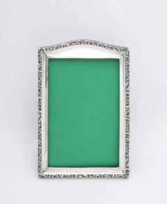 Edwardian Period Sterling Silver Hump-Topped Wood Backed Picture Frame