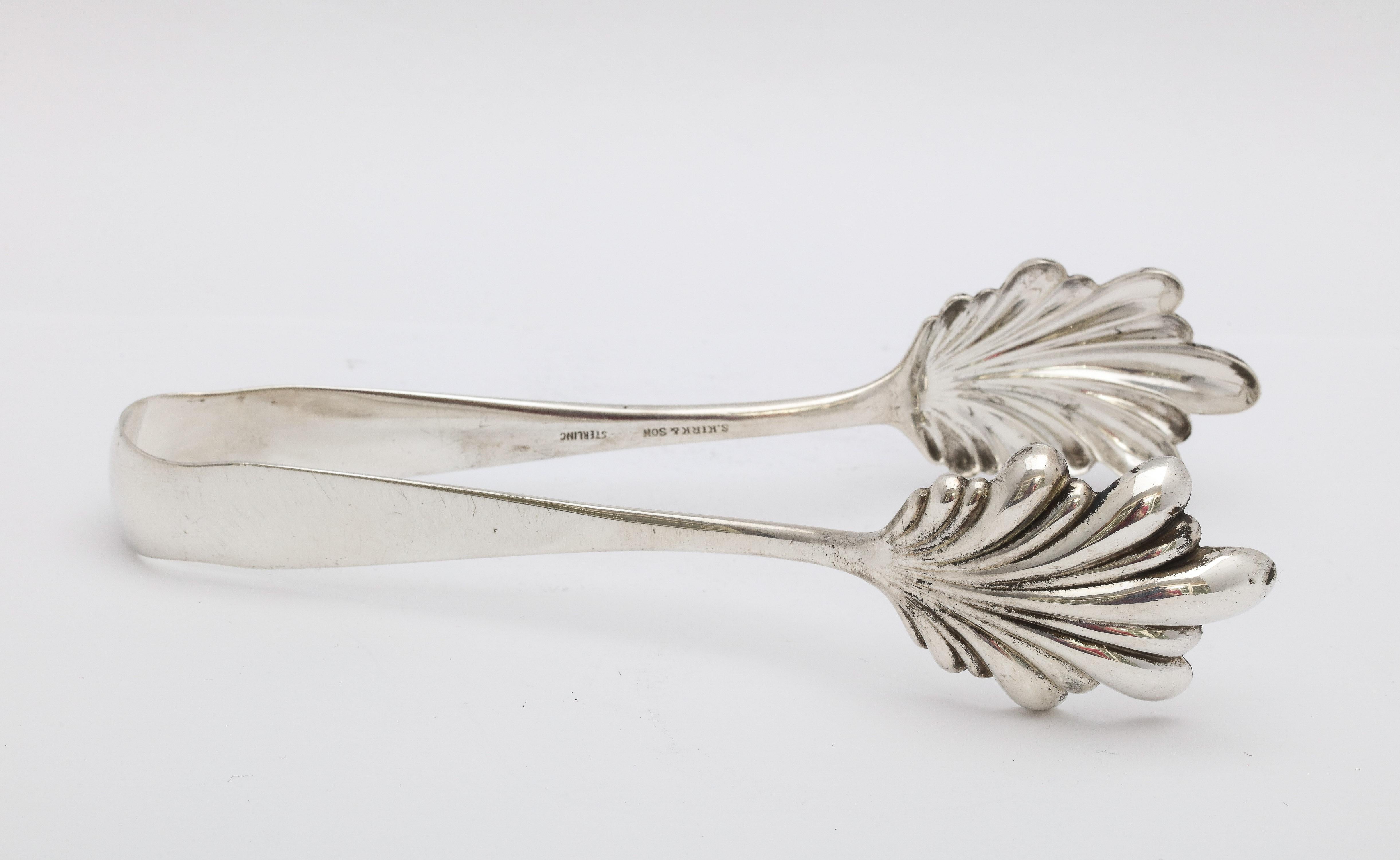 American Edwardian Period Sterling Silver Ice Tongs by S. Kirk and Son For Sale