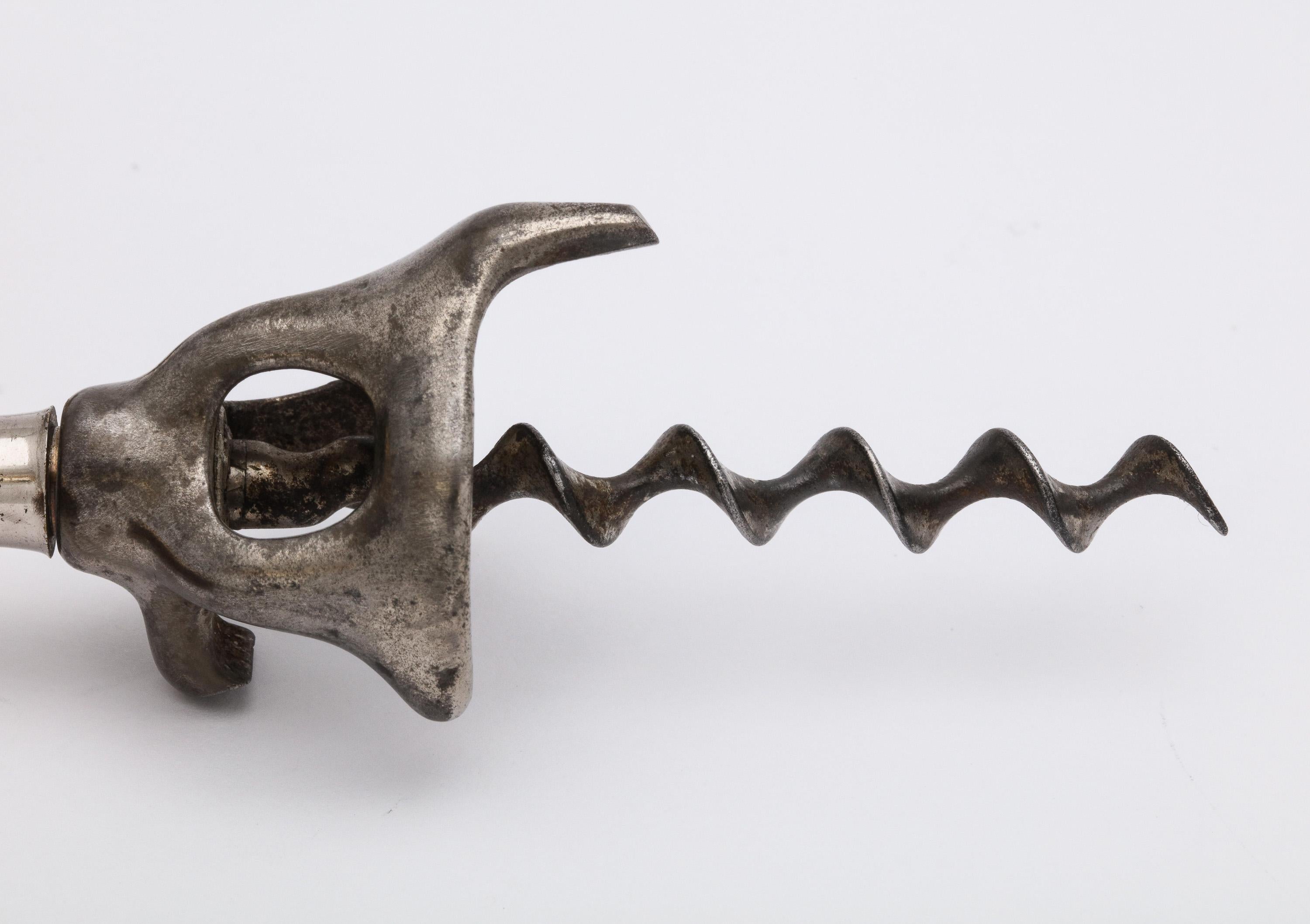 Edwardian Period Sterling Silver-Mounted Boar's Tusk Corkscrew 6