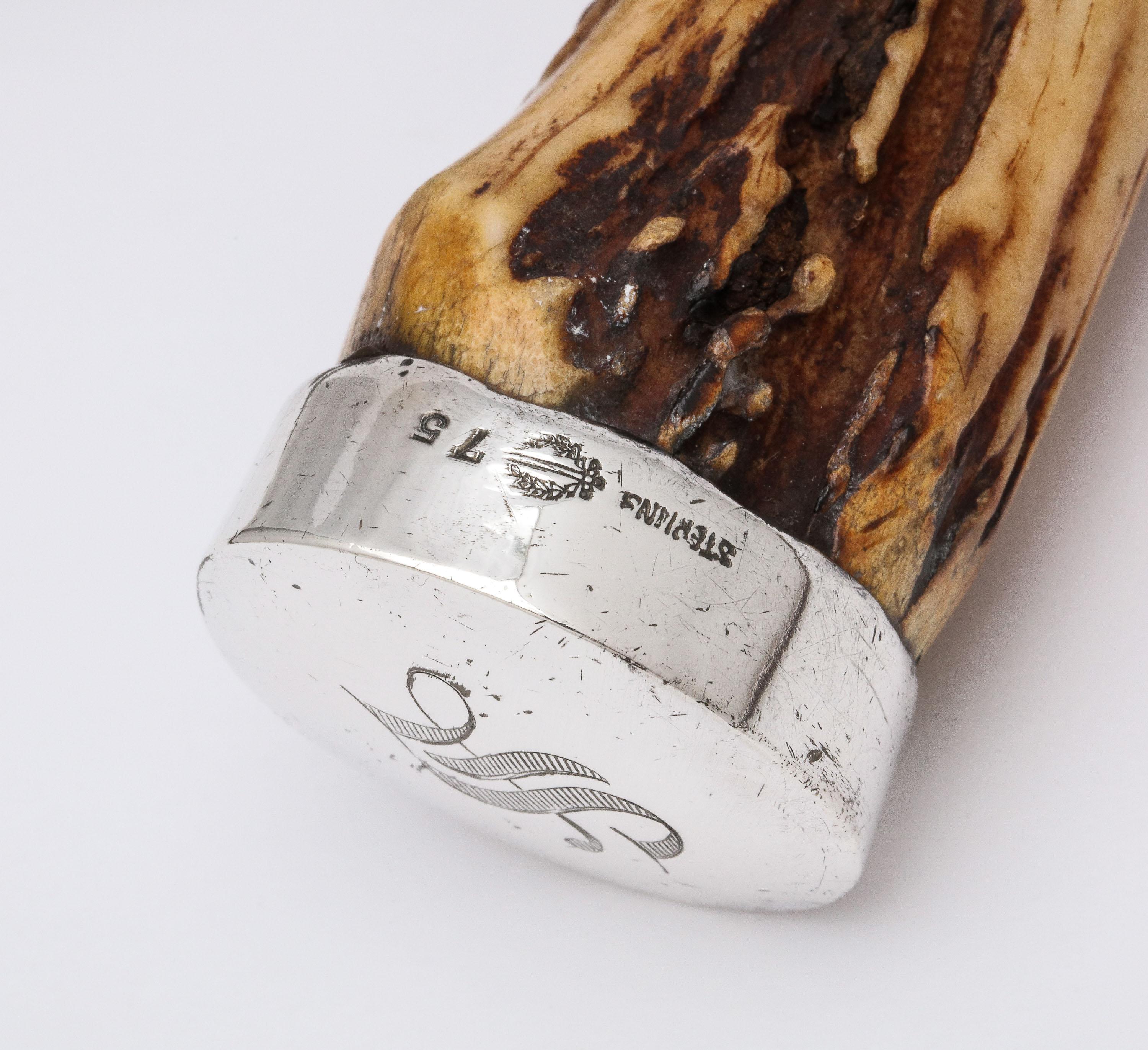 Edwardian Period Sterling Silver-Mounted Boar's Tusk Corkscrew 2