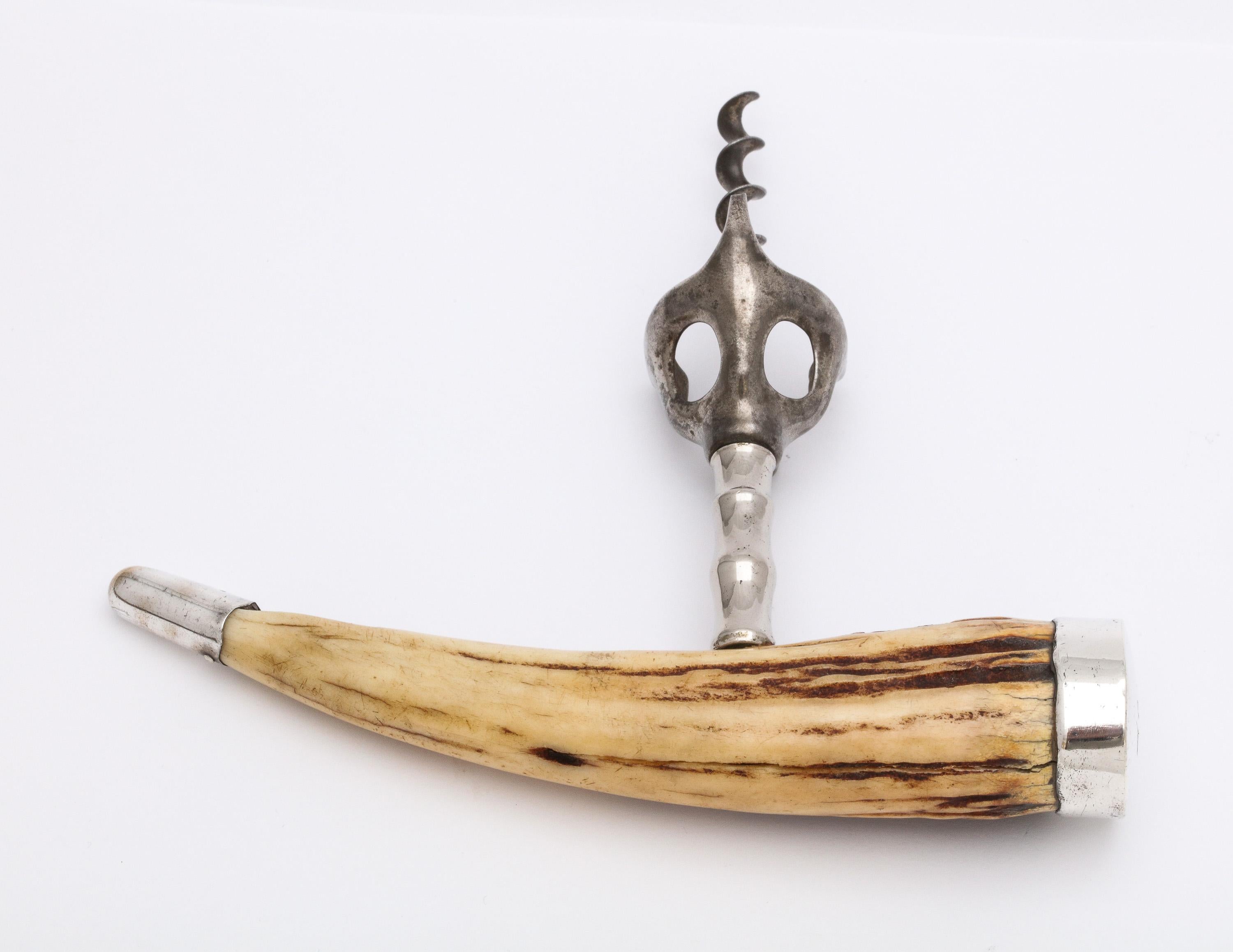 Edwardian Period Sterling Silver-Mounted Boar's Tusk Corkscrew 3