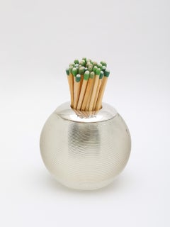 Edwardian Period Sterling Silver-Mounted Threaded Crystal Match Striker