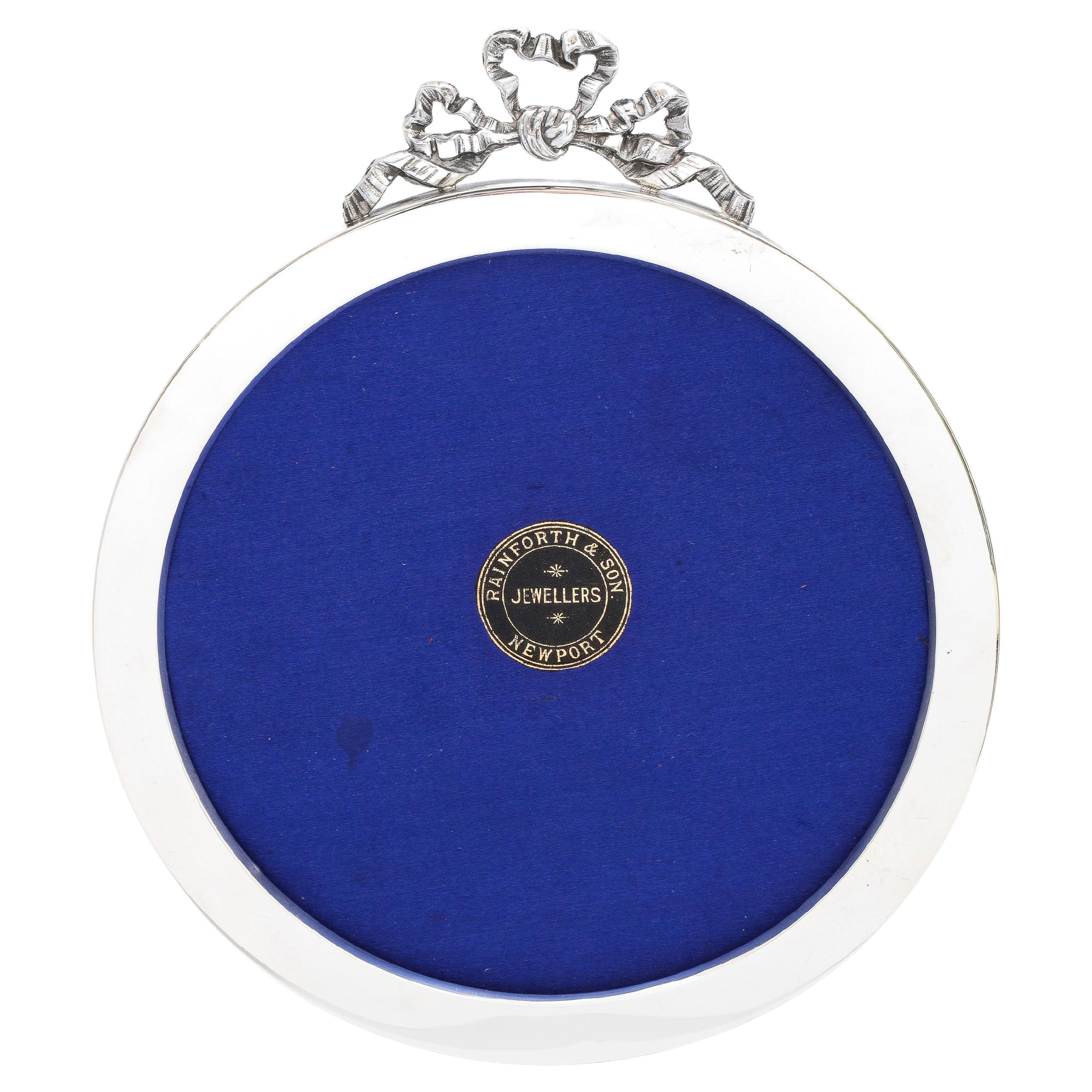  Cadre photo rond en argent sterling d'époque édouardienne 