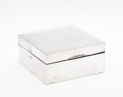 Edwardian Periode Sterling Silber Tabelle Box mit einem Scharnierdeckel