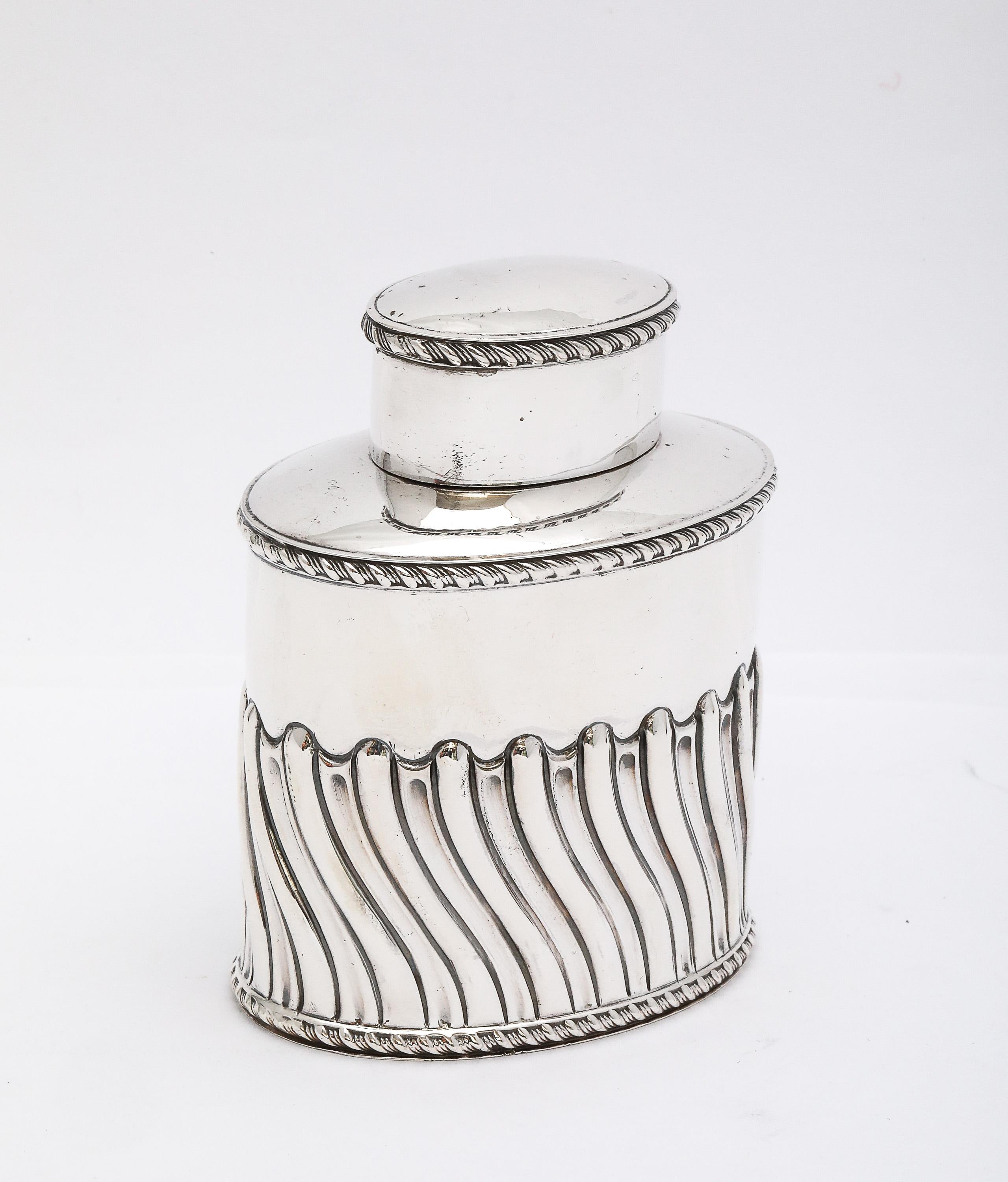 Edwardian Periode Sterling Silber Tee Caddy im Angebot 4