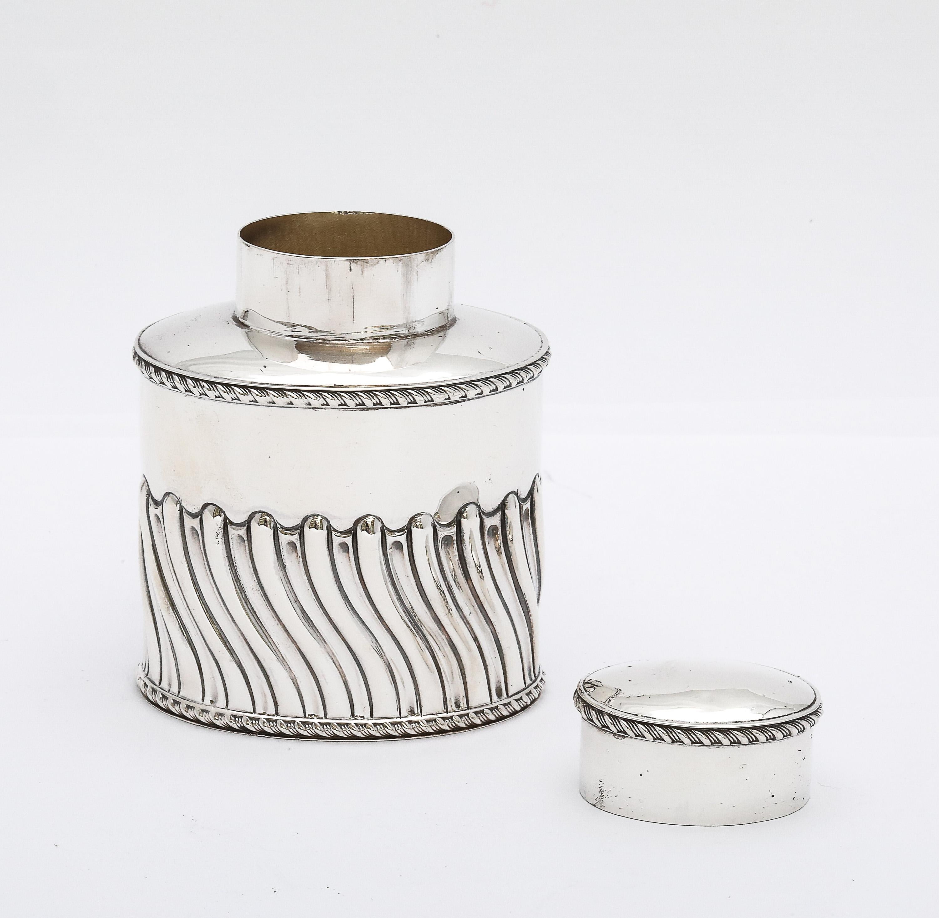 Edwardian Periode Sterling Silber Tee Caddy im Angebot 7
