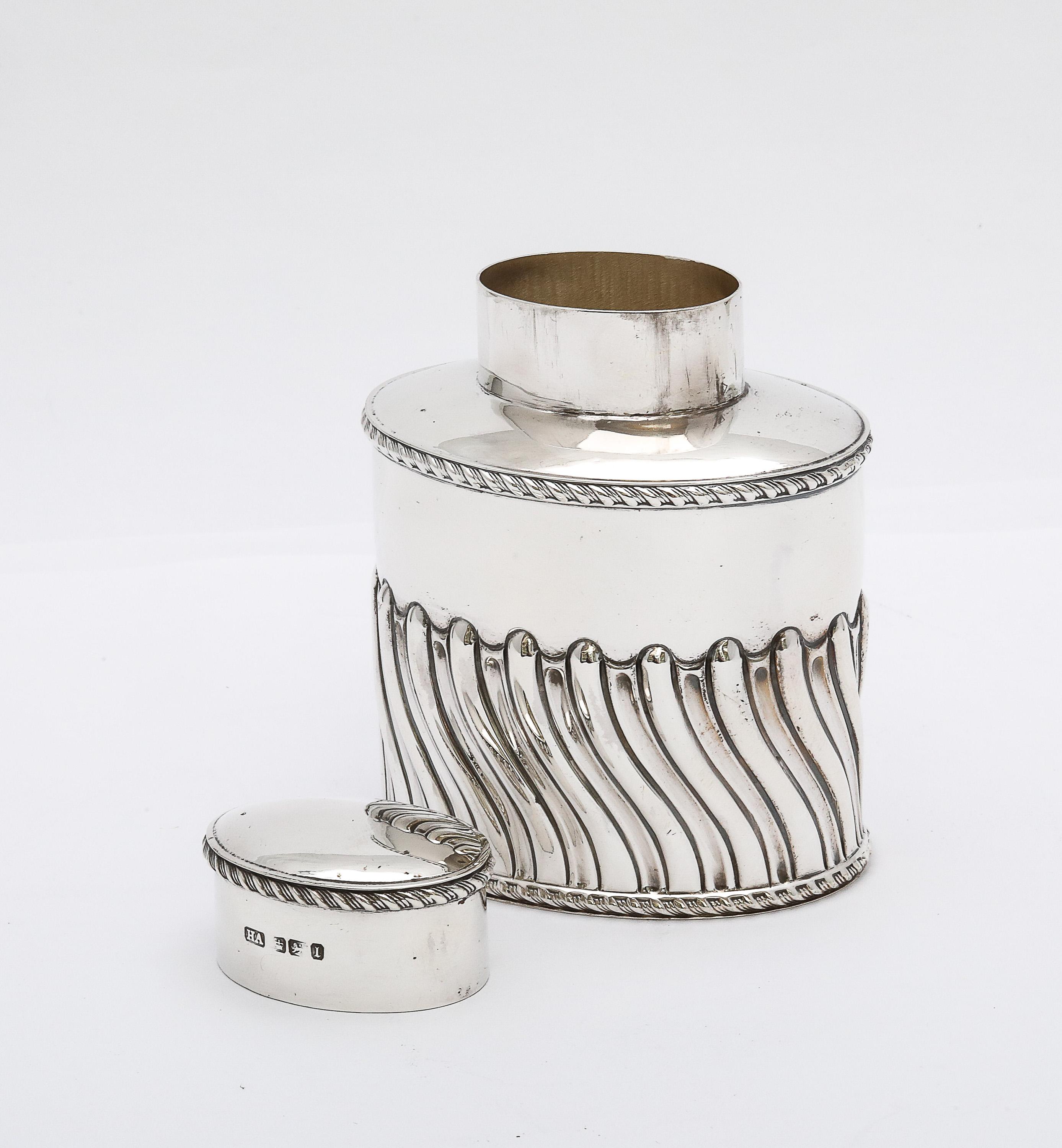 Edwardian Periode Sterling Silber Tee Caddy im Angebot 8