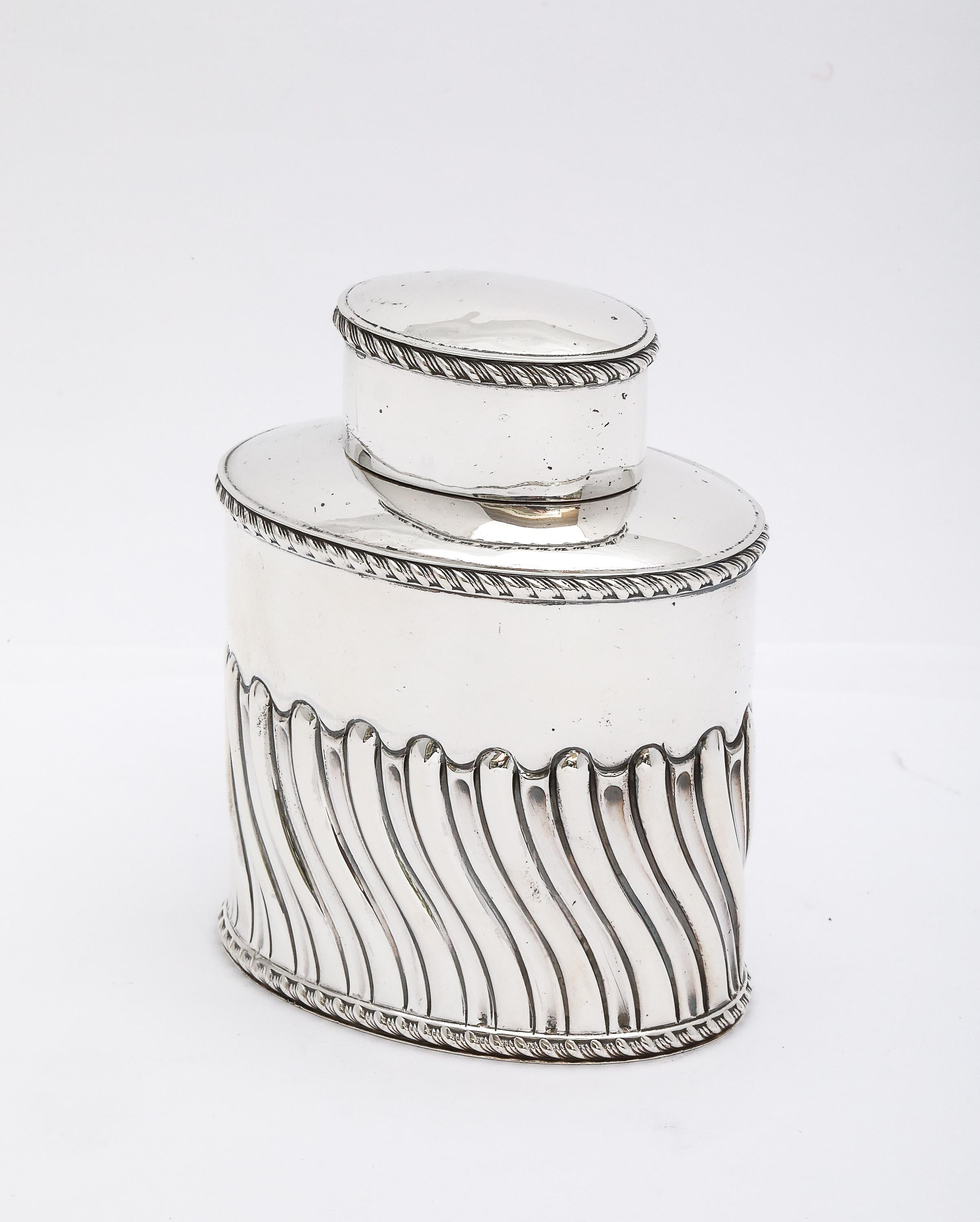 Edwardian Periode Sterling Silber Tee Caddy (Englisch) im Angebot