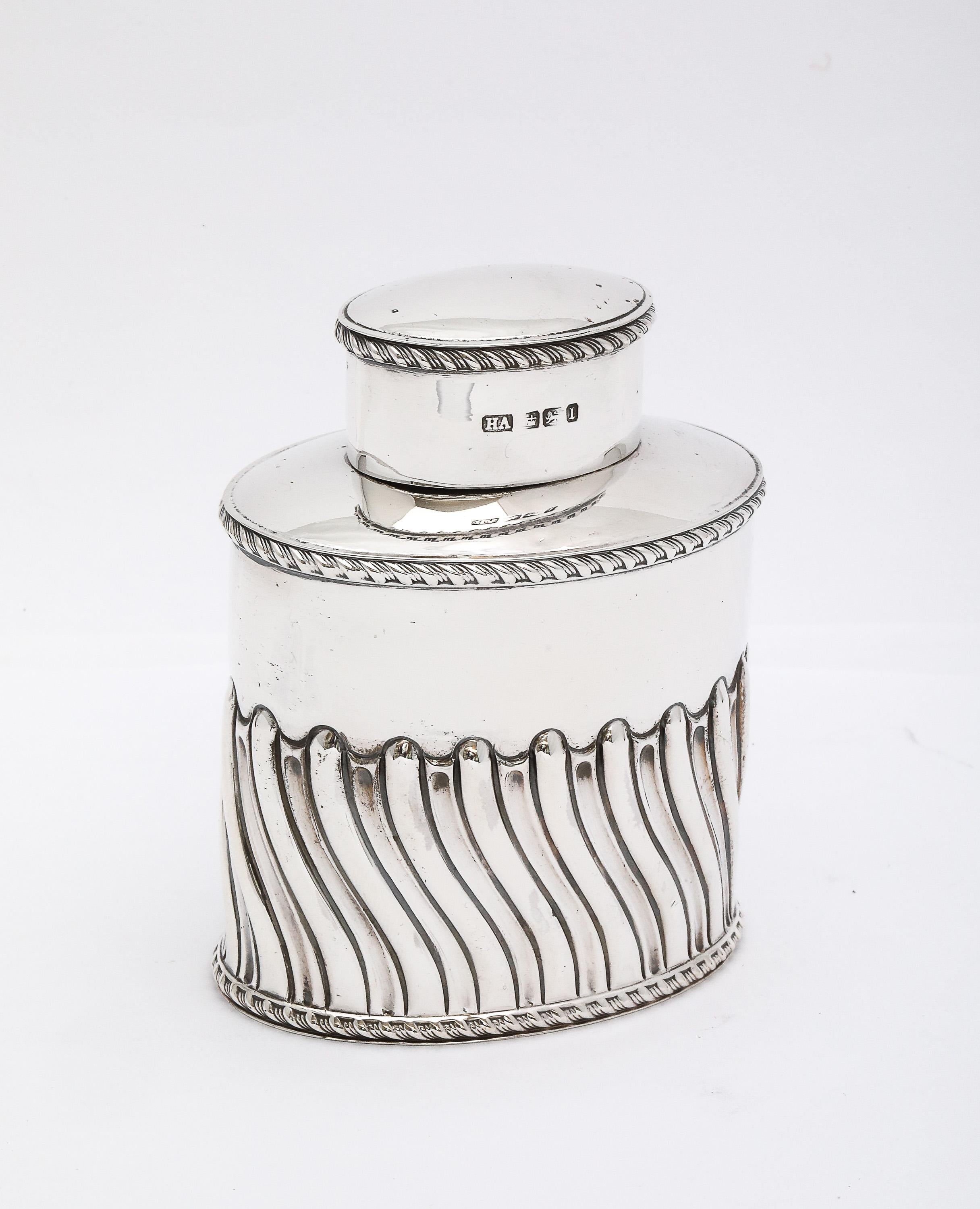 Edwardian Periode Sterling Silber Tee Caddy (Frühes 20. Jahrhundert) im Angebot