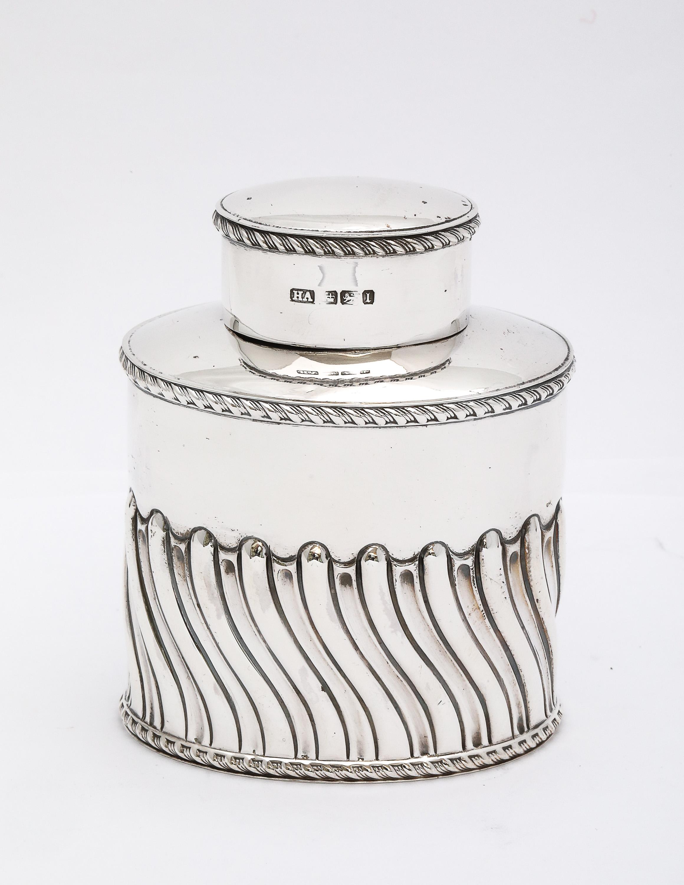 Edwardian Periode Sterling Silber Tee Caddy (Sterlingsilber) im Angebot