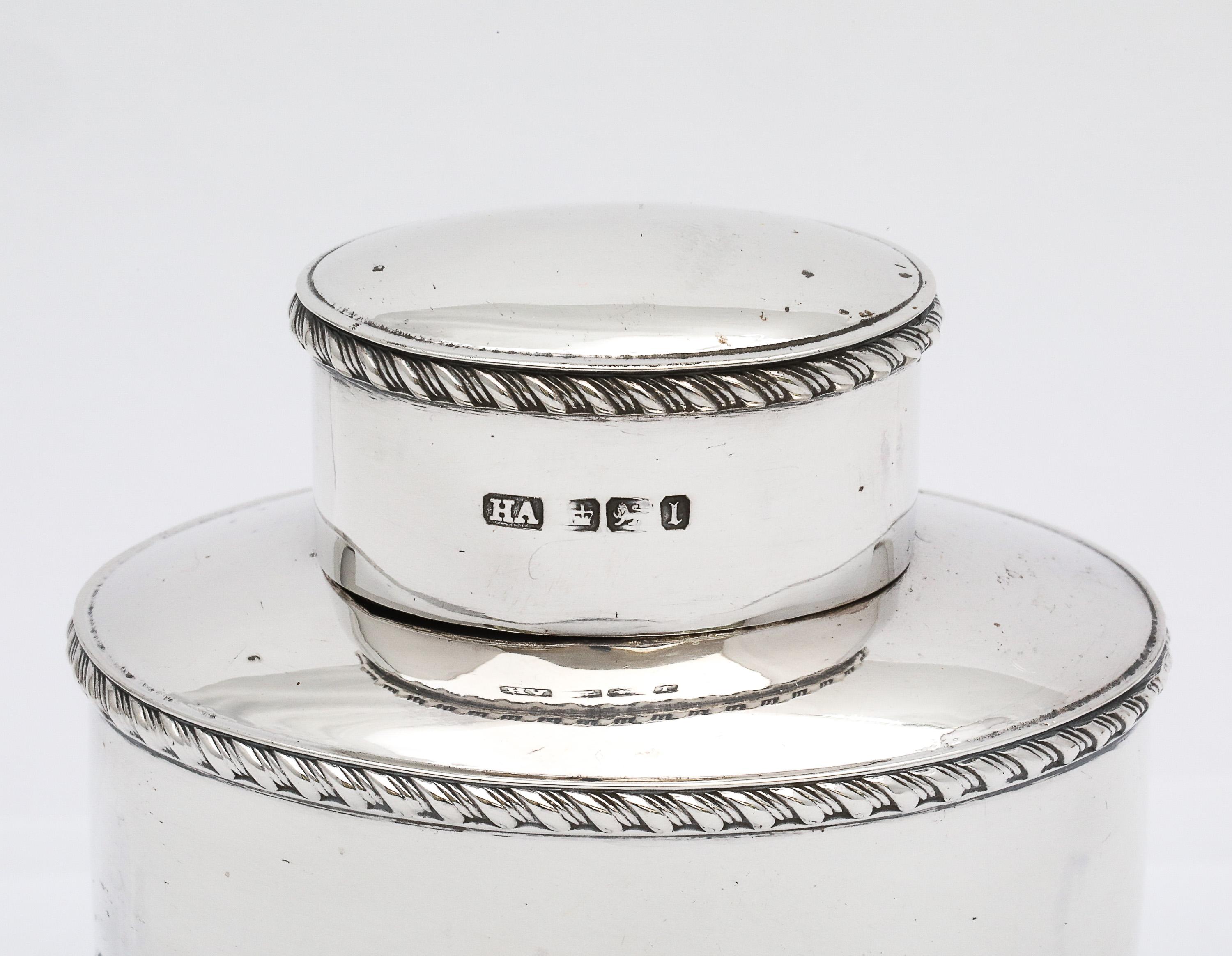 Edwardian Periode Sterling Silber Tee Caddy im Angebot 1