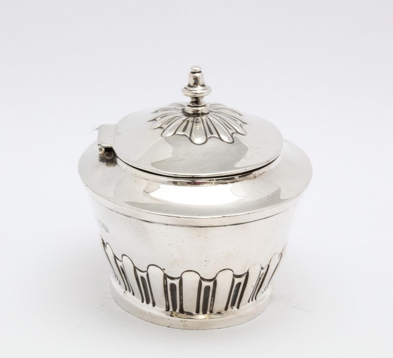 Gilt Edwardian Period Sterling Silver Tea Caddy With Hinged Lid For Sale